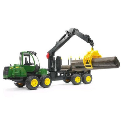 Bruder John Deere 1210E Verrant avec quatre troncs d'arbres et