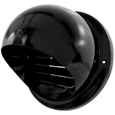 Renson 1066434 - grille à bille en saillie en acier inoxydable noir type 638 ø125mm, en saillie | 2 pièces