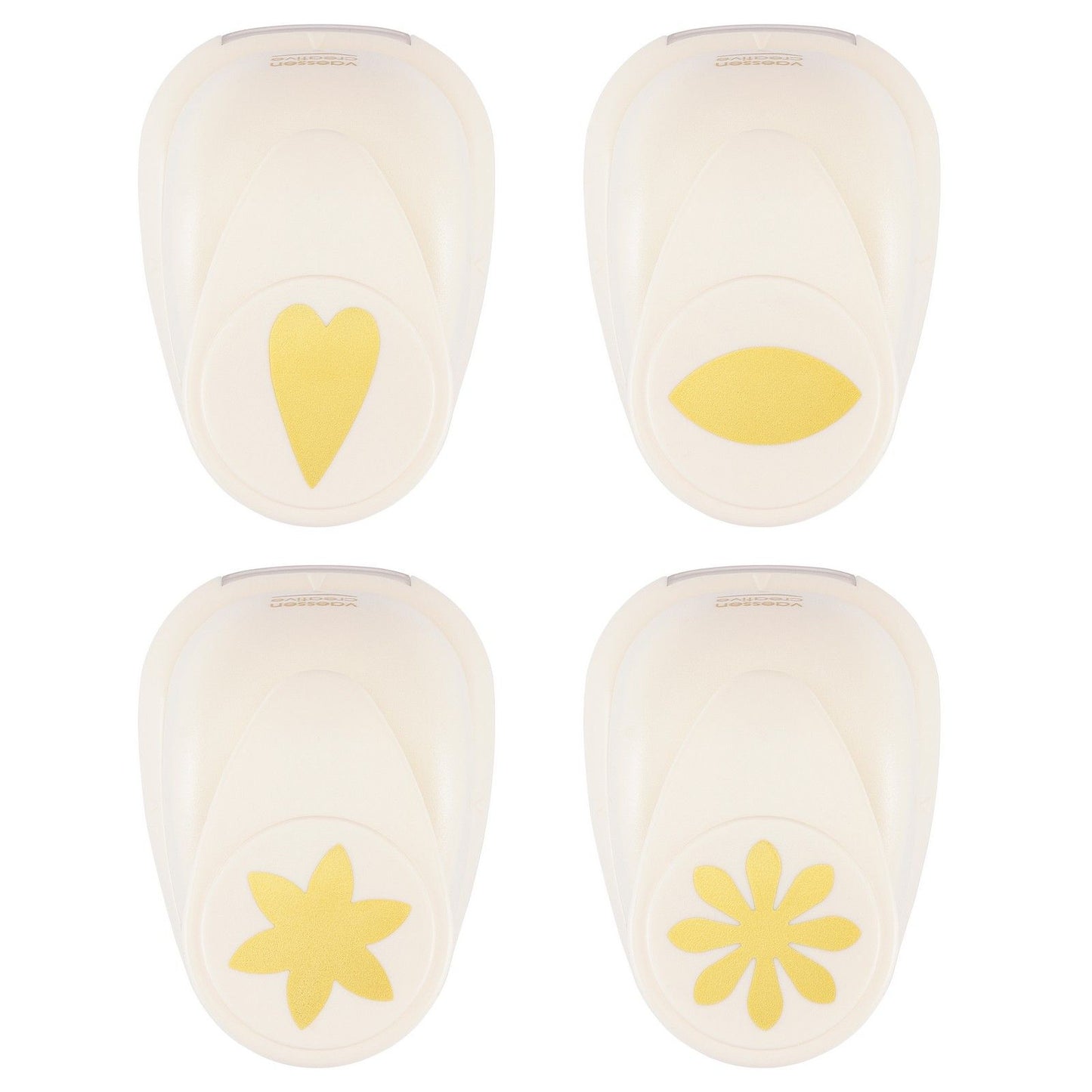 Vaessen creative • set de poinçons figurines fleurs pétales de cœur 4 pcs.