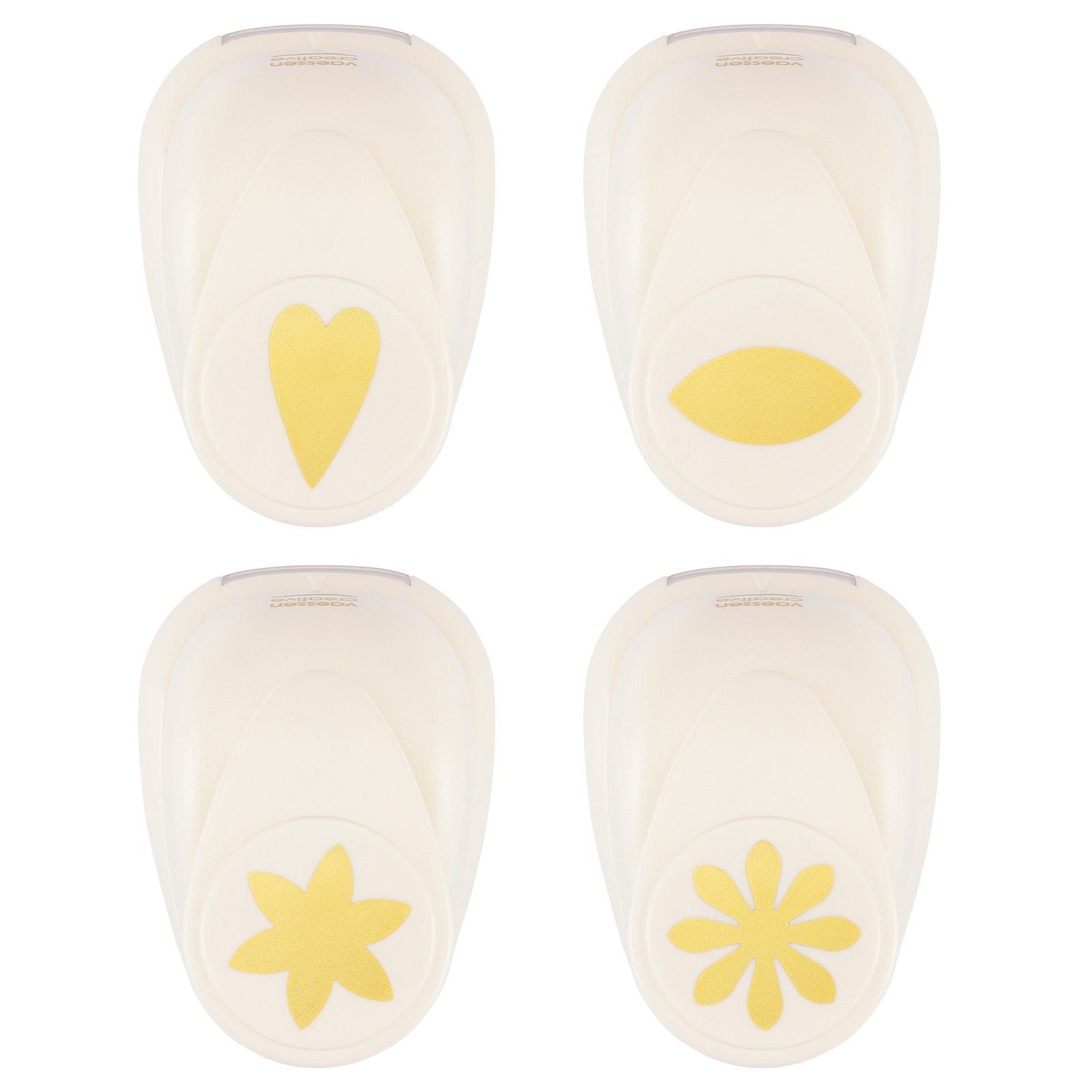 Vaessen creative • set de poinçons figurines fleurs pétales de cœur 4 pcs.