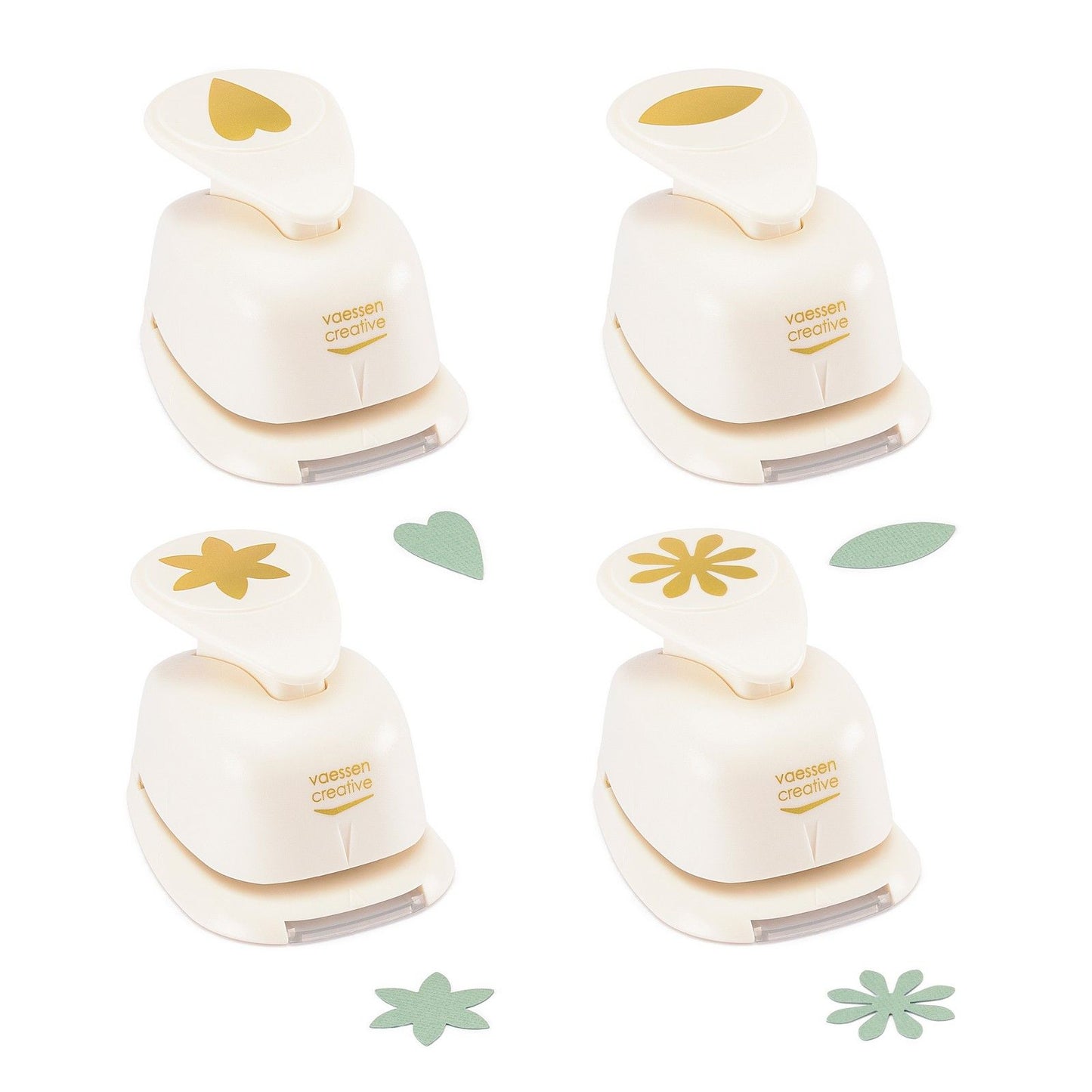 Vaessen creative • set de poinçons figurines fleurs pétales de cœur 4 pcs.