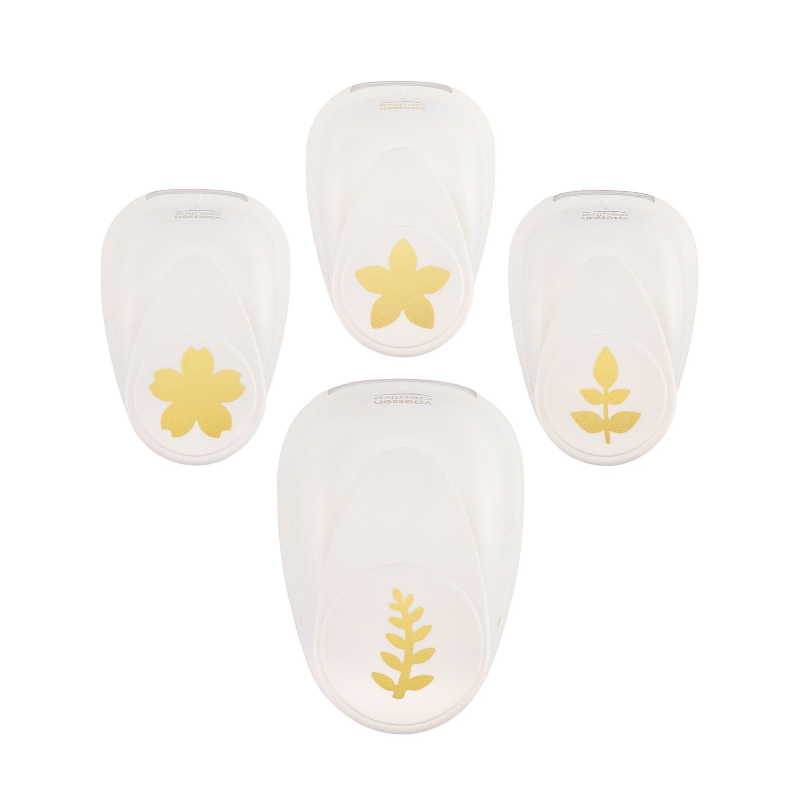 Vaessen creative • set de perforatrices figurines fleur et feuille 4 pcs.