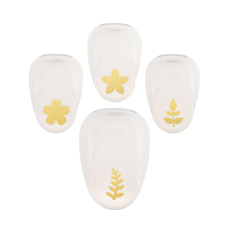 Vaessen creative • set de perforatrices figurines fleur et feuille 4 pcs.