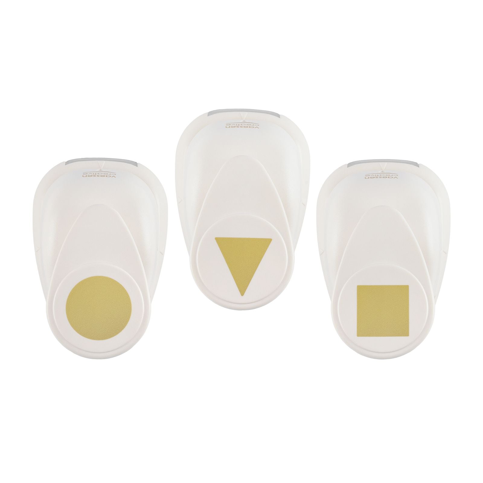 Vaessen creative • jeu de poinçons chiffres cercle carré triangle 3 pcs.