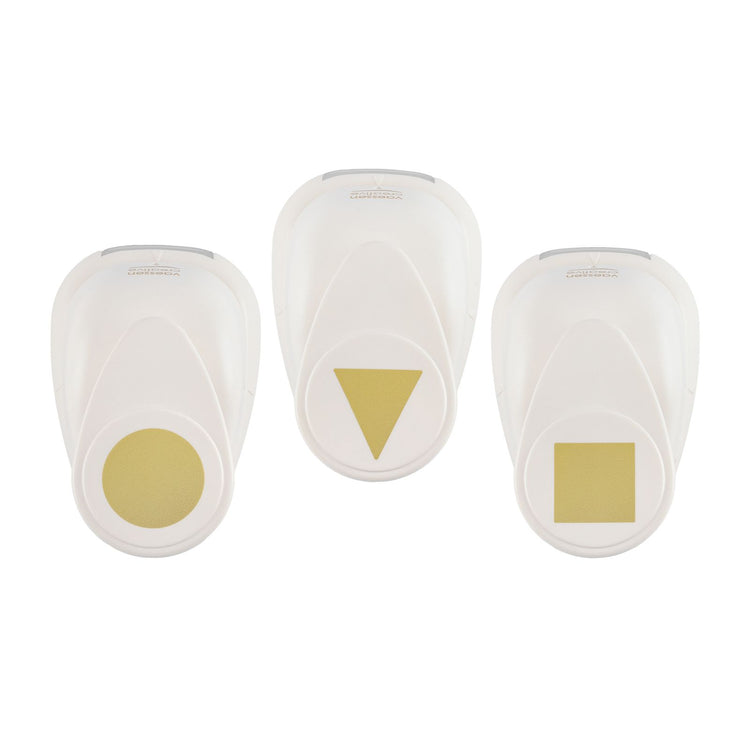 Vaessen creative • jeu de poinçons chiffres cercle carré triangle 3 pcs.