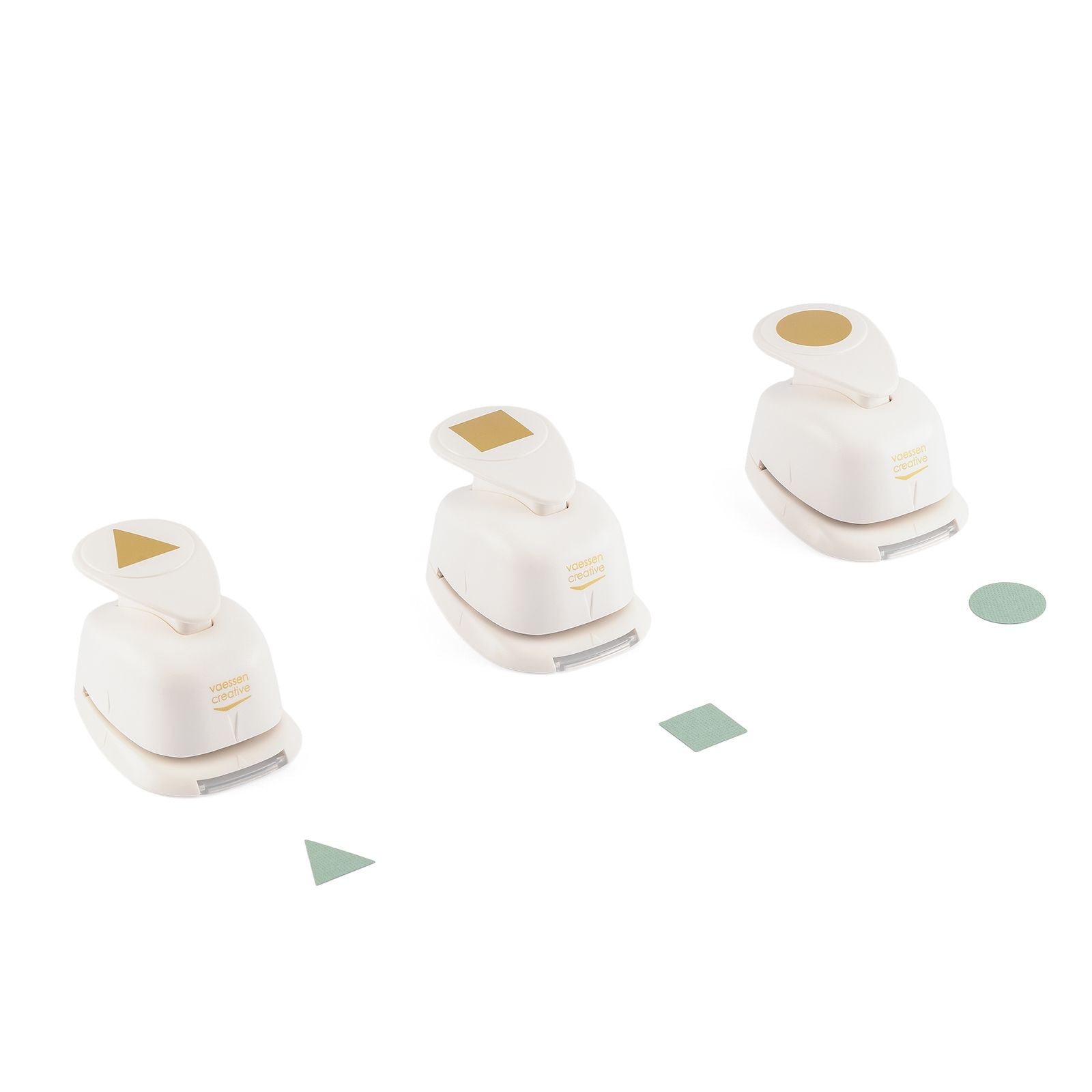 Vaessen creative • jeu de poinçons chiffres cercle carré triangle 3 pcs.