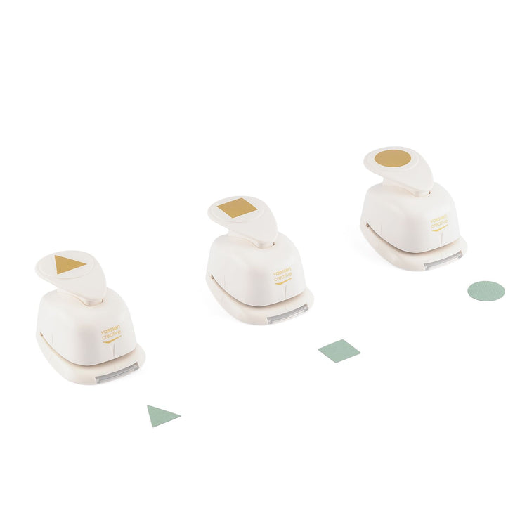 Vaessen creative • jeu de poinçons chiffres cercle carré triangle 3 pcs.