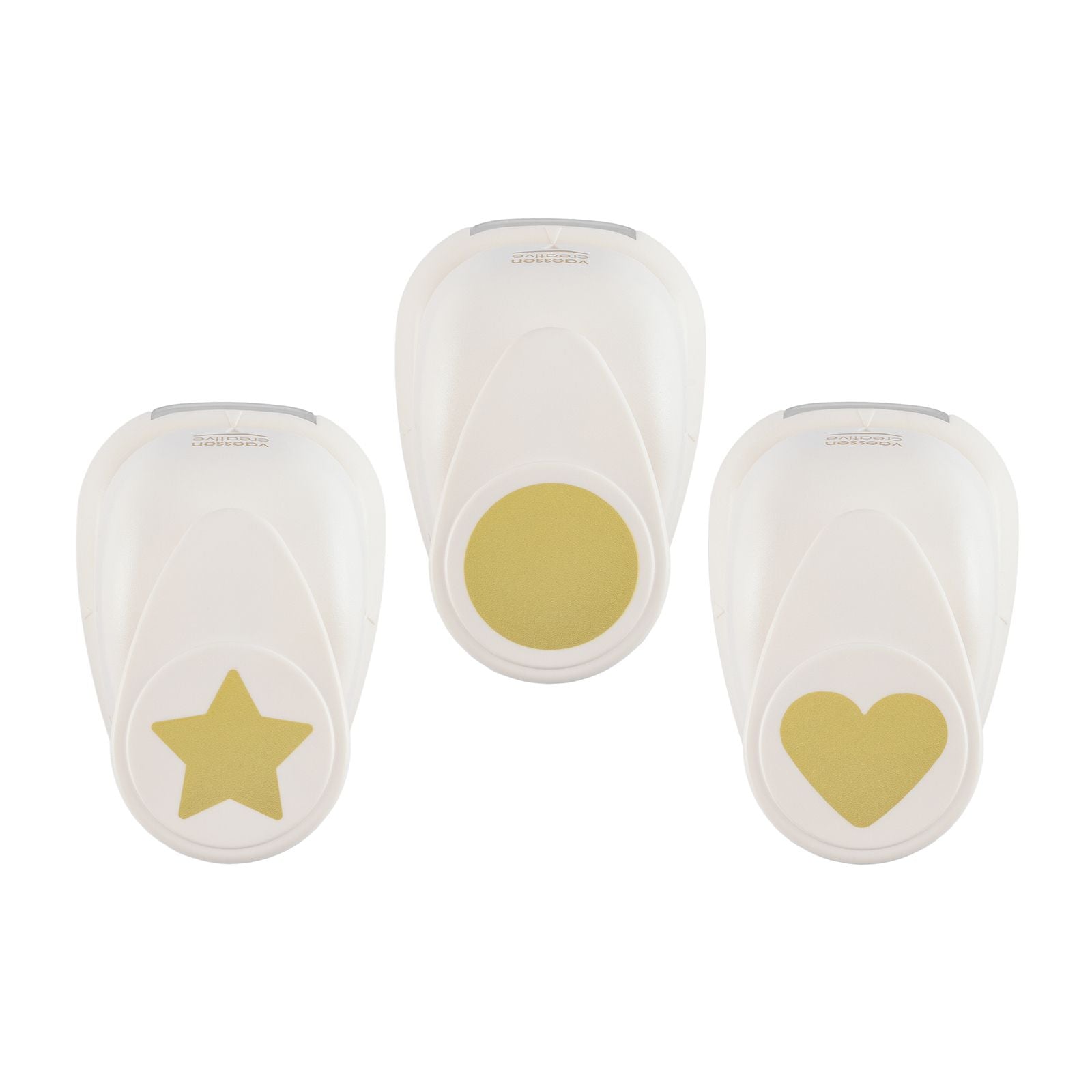 Vaessen creative • set de poinçons figurines cercle coeur étoile 3 pcs