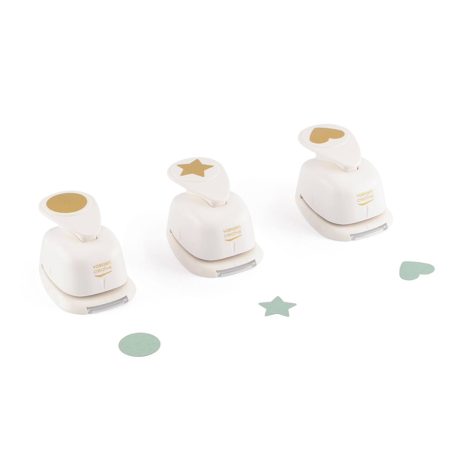 Vaessen creative • set de poinçons figurines cercle coeur étoile 3 pcs