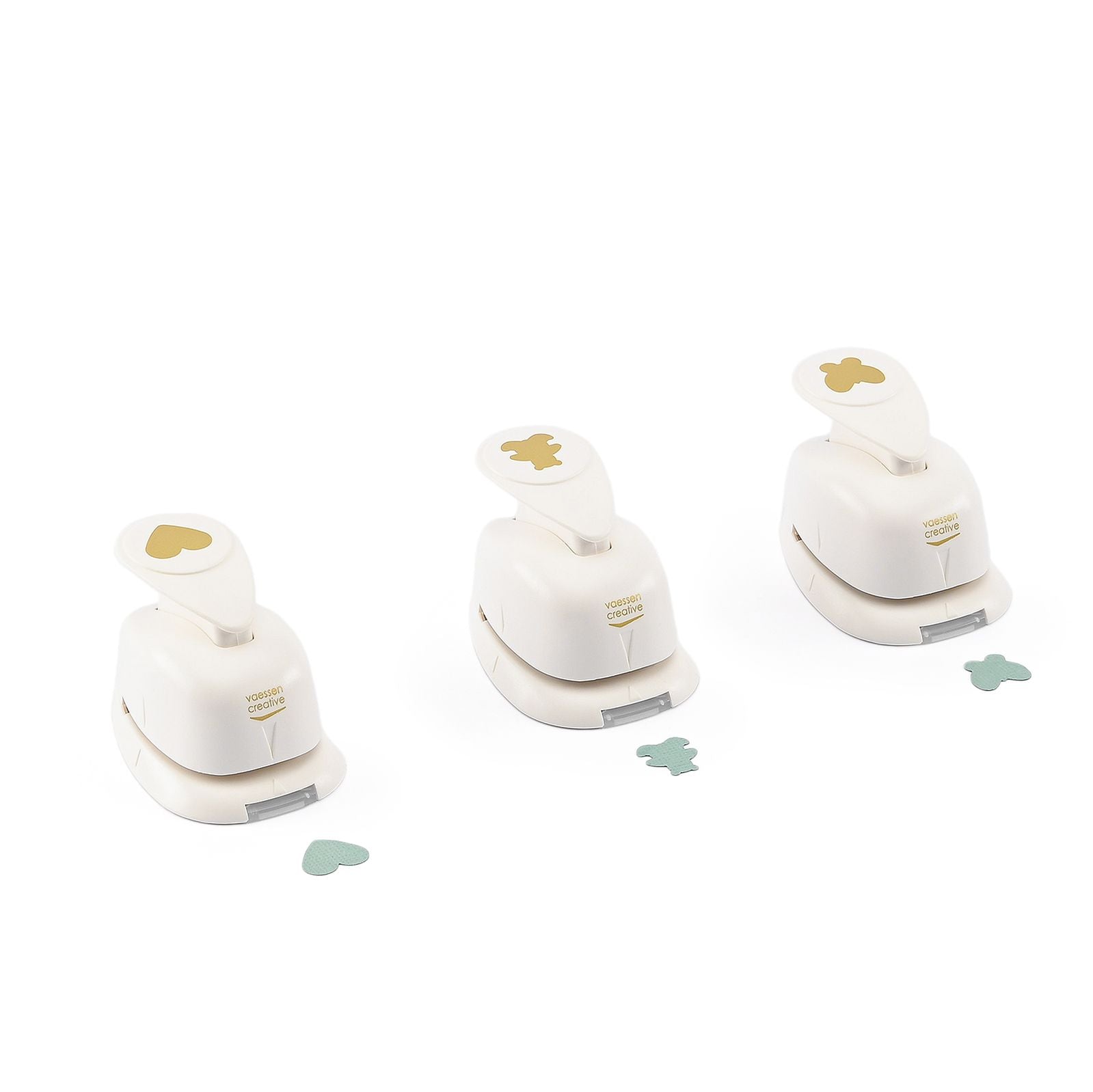 Vaessen creative • set de poinçons figurines ours coeur papillon petit 3pcs