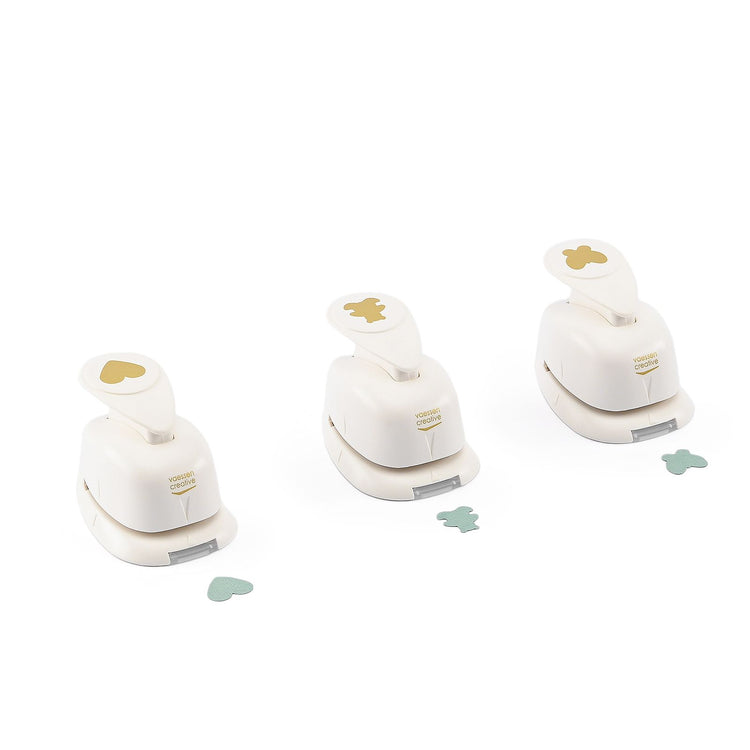 Vaessen creative • set de poinçons figurines ours coeur papillon petit 3pcs