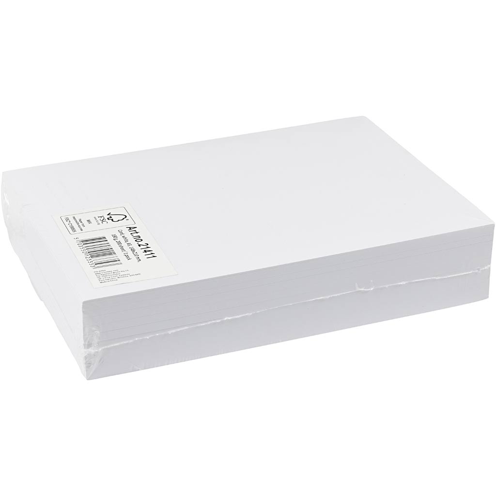 Carton coloré Creativ company, a5, feuille 148x210 mm, 180 gr, blanc, 200 feuilles 1 boîte