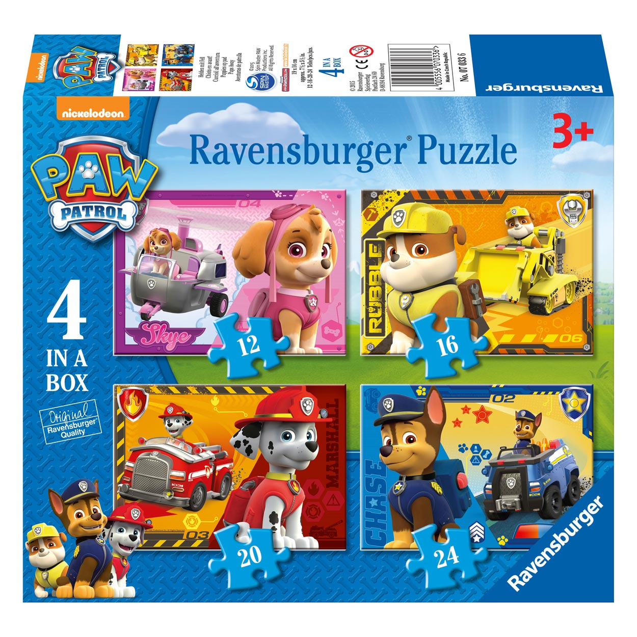 Ravensburger Puzzle Puppies sur la route, 4in1