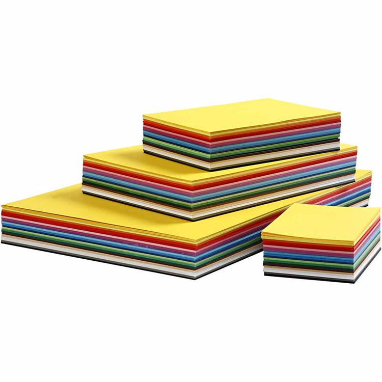 Carton coloré, a2, a3, a4, a5, a6, 180 g, diverses couleurs, 1800 feuilles diverses 1 boîte