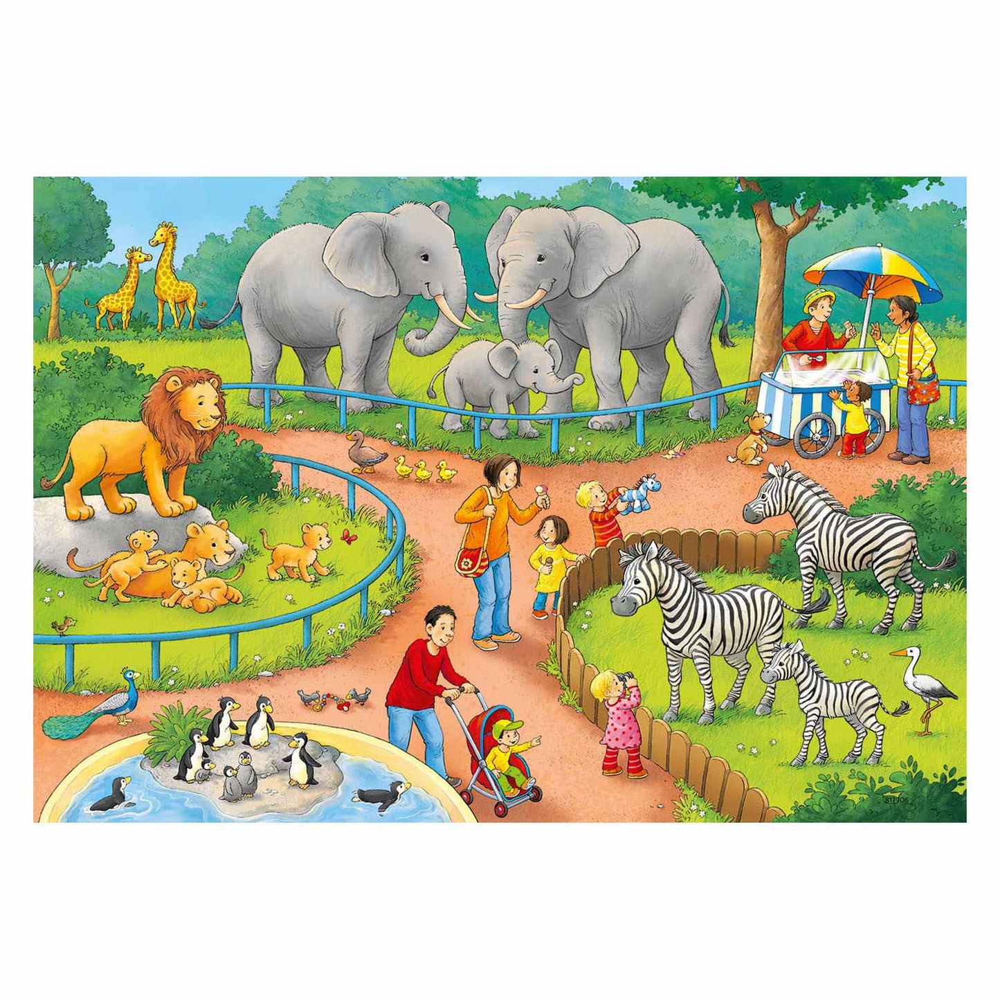 Ravensburger - Puzzle Une journée au zoo 2x24 pièces