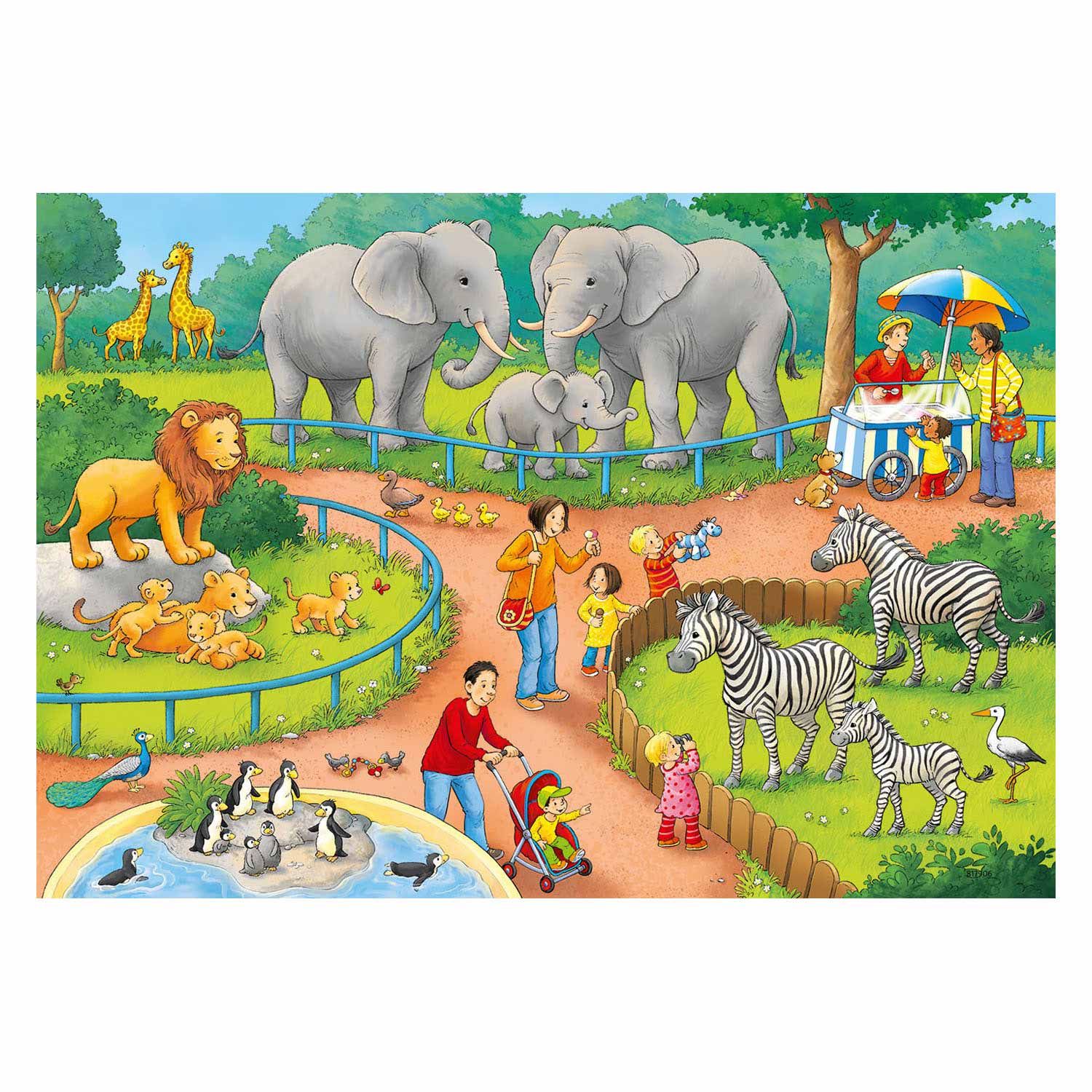 Ravensburger - Puzzle Une journée au zoo 2x24 pièces