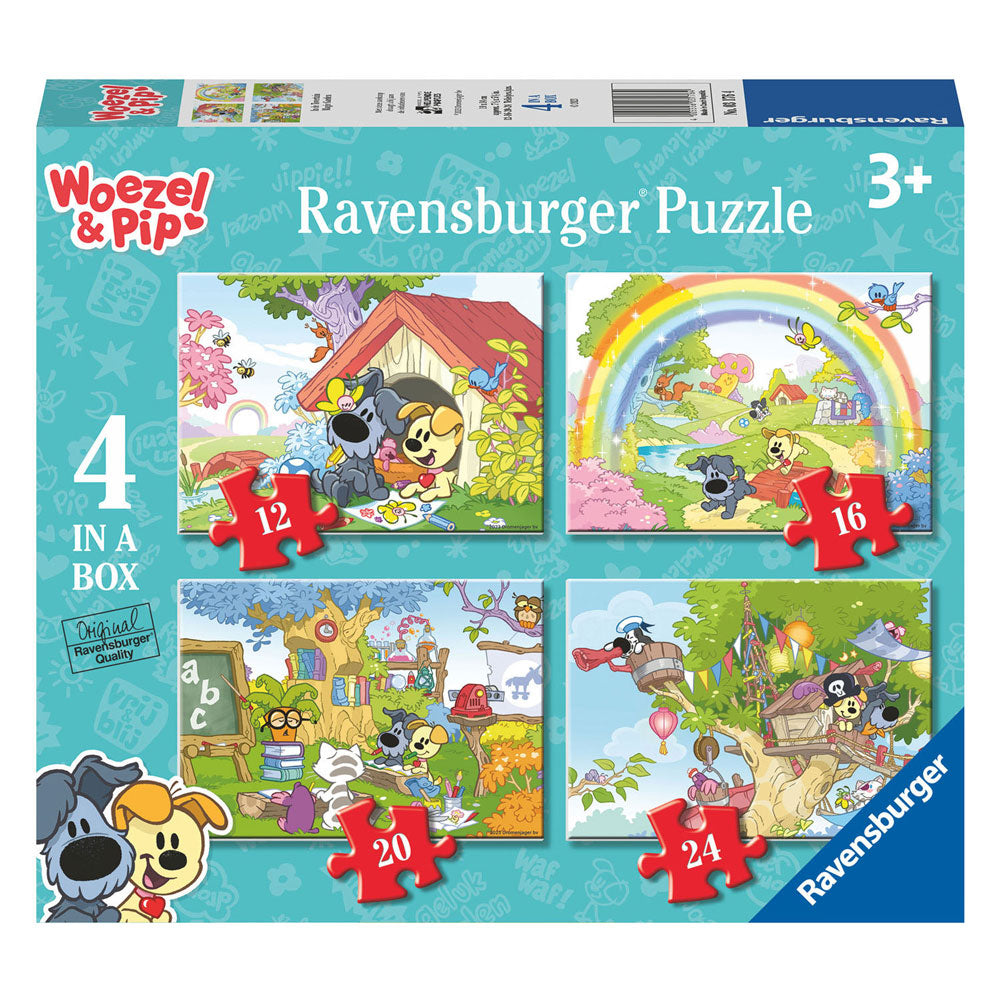 Ravensburger - Wezel Pip dans le puzzle de la jambe du jardin magique 4in1