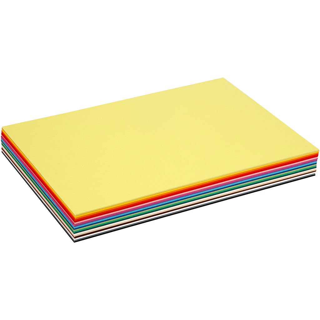 Carton coloré Colortime, A3, feuille 297x420 mm, 180 gr, différentes couleurs, 300 feuilles diverses 1 boîte