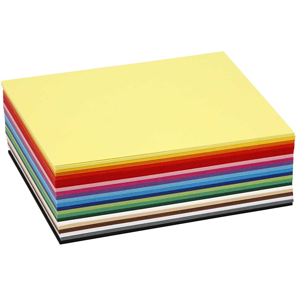 Carton coloré Colortime, a6, feuille 105x148 mm, 180 gr, différentes couleurs, 300 feuilles div 1 boîte
