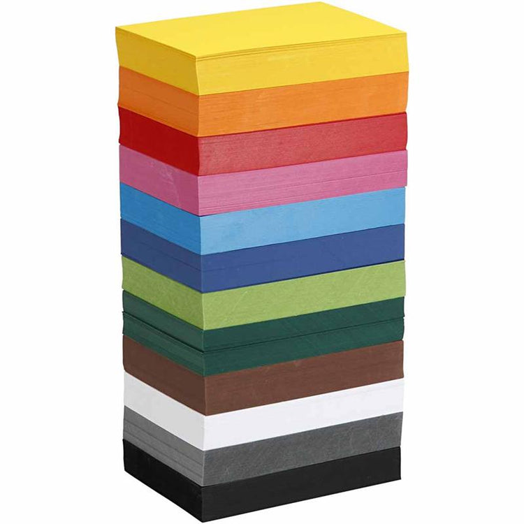 Carton coloré Colortime, a6, feuille 105x148 mm, 180 gr, couleurs assorties, 12x100 feuilles 1 boîte