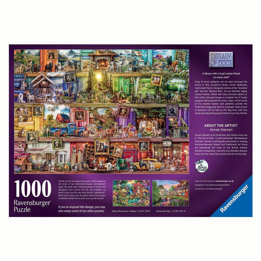 Ravensburger Puzzle la bibliothèque de chiens 1000 pièces