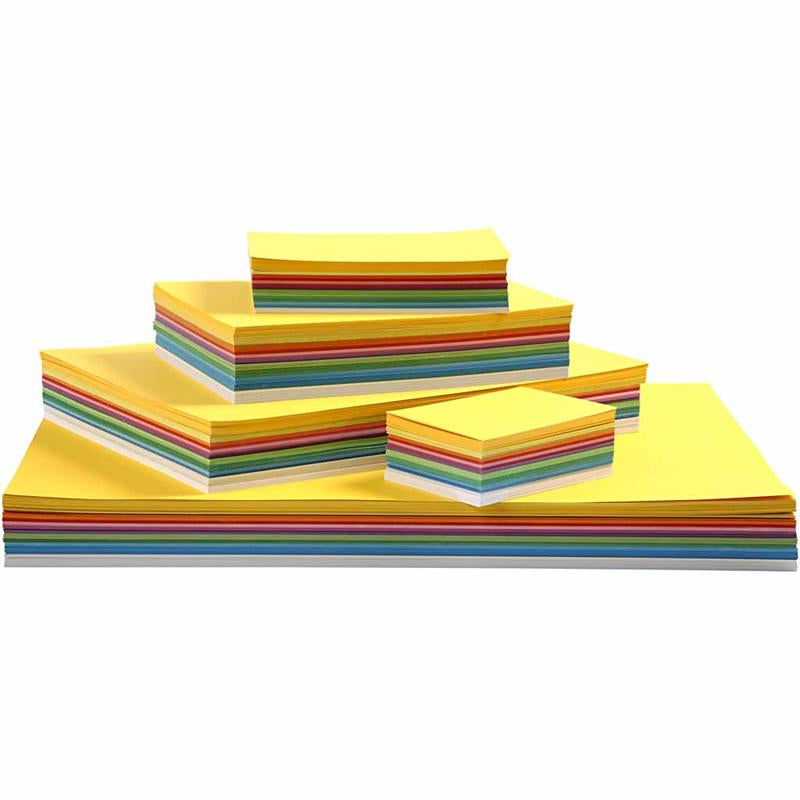 Carton à ressorts, a2, a3, a4, a5, a6, 180 g, diverses couleurs, 1800 feuilles diverses 1 boîte
