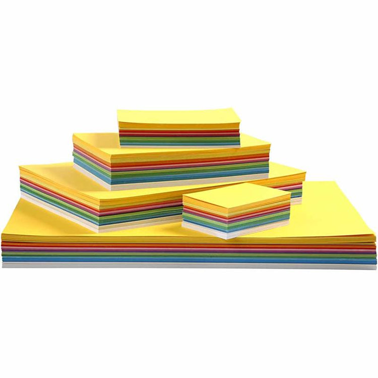 Carton à ressorts, a2, a3, a4, a5, a6, 180 g, diverses couleurs, 1800 feuilles diverses 1 boîte