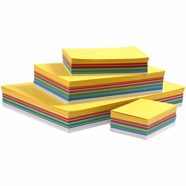 Carton printanier Colortime, a3, a4, a5, a6, 180 gr, diverses couleurs, 1500 feuilles div 1 boîte