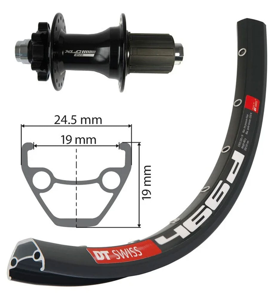 Xlc rw-a19 roue arrière 29 disque 12mm