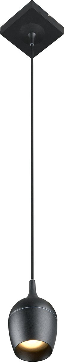Lucide preston - lampe suspendue de salle de bain - ø 10 cm - 1xgu10 - ip44 - noir
