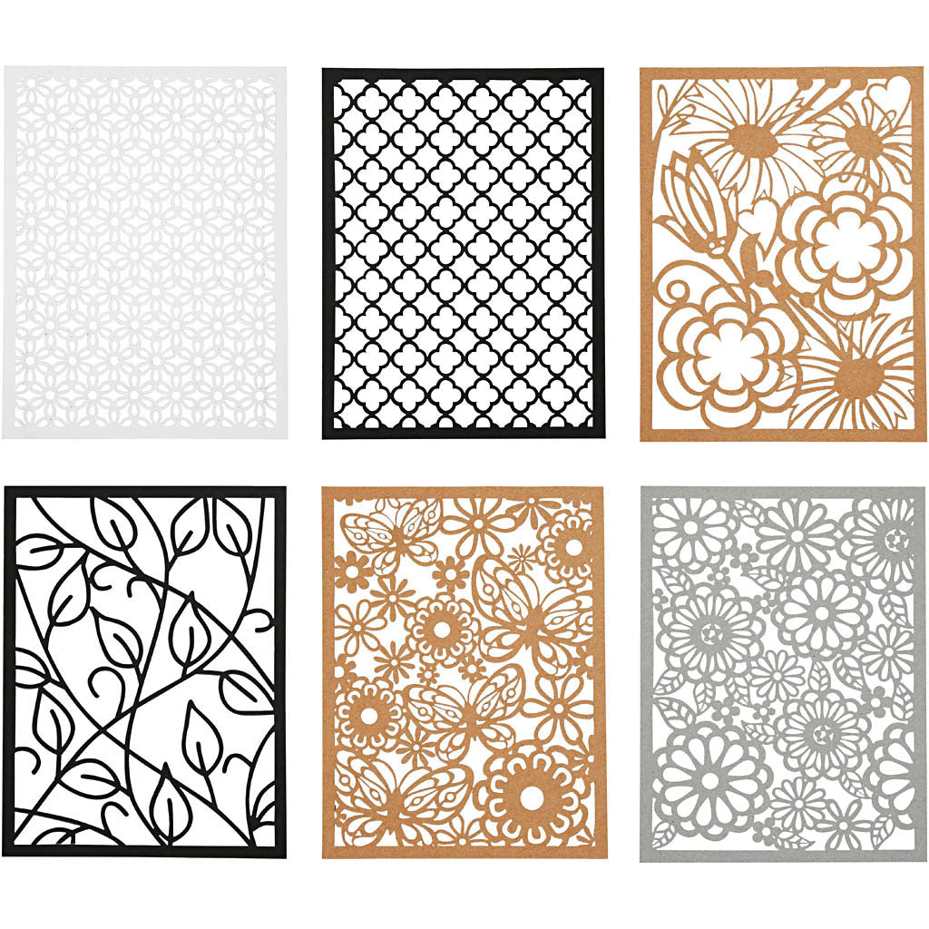Bloc de carton Creativ company, a6, feuille 104x146 mm, 200 g, noir, naturel, gris, blanc, 24 pièces 1 boîte