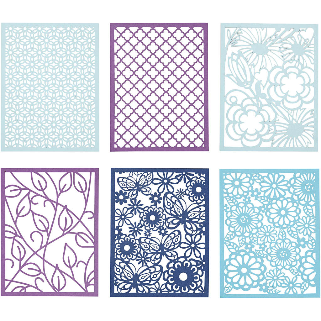 Bloc de carton Creativ company, a6, feuille 104x146 mm, 200 g, bleu, bleu clair, bleu foncé, violet, 24 pièces 1 boîte