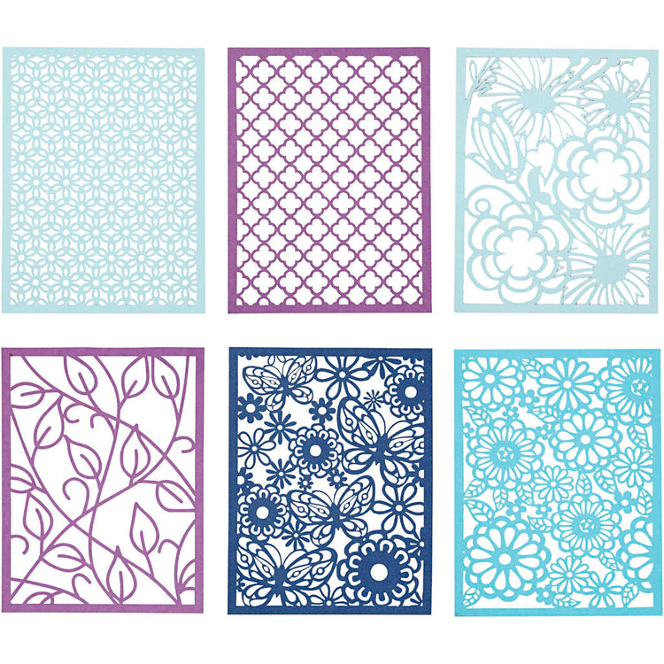 Bloc de carton Creativ company, a6, feuille 104x146 mm, 200 g, bleu, bleu clair, bleu foncé, violet, 24 pièces 1 boîte