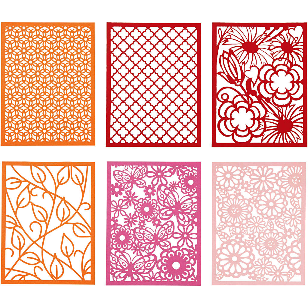 Bloc de carton Creativ company, a6, feuille 104x146 mm, 200 g, orange, rose, rouge, rose, 24 pièces 1 boîte