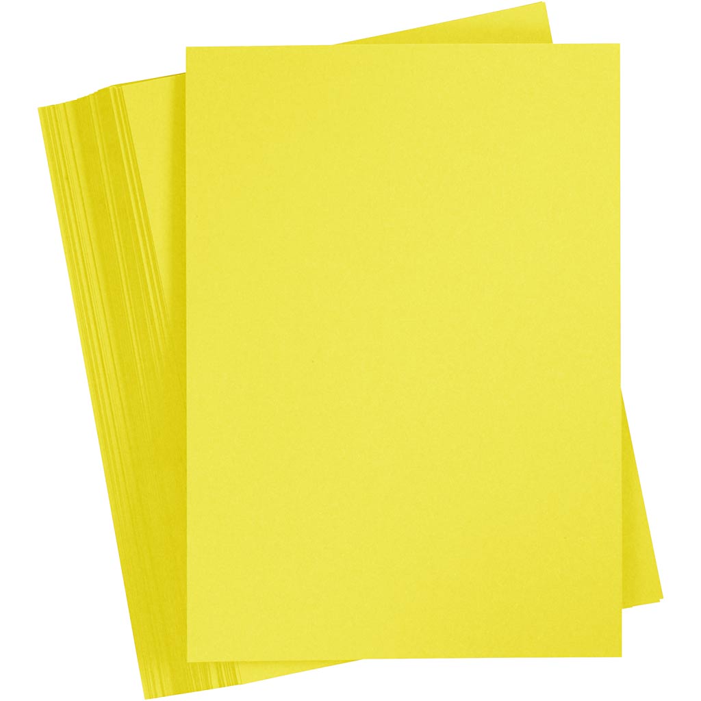 Carton coloré Creativ company, a5, 180 gr, jaune soleil, 100 feuilles 1 boîte