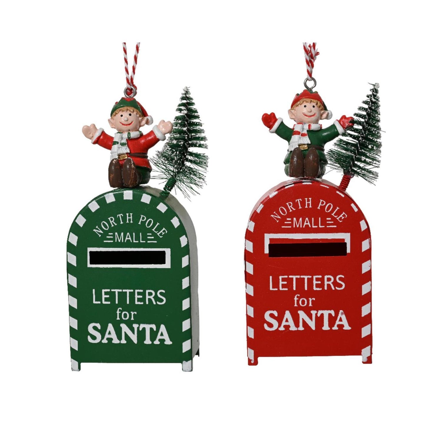 Decoris Cintre de Noël pour boîte aux lettres en fer 4x2,5x10cm