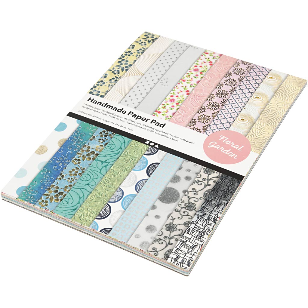Fleurs de blocage en papier avec papier fait à la main, 20 draps