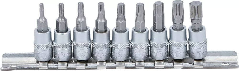 Jeu d'inserts d'embouts techniques Bgs 1 4 torx t10 - t50 9 pcs.