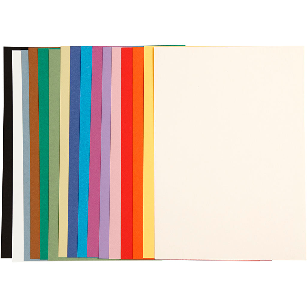 Creativ company Carton français, A4, feuille 210x297 mm, 160 gr, différentes couleurs, 16 feuilles div 1 boîte