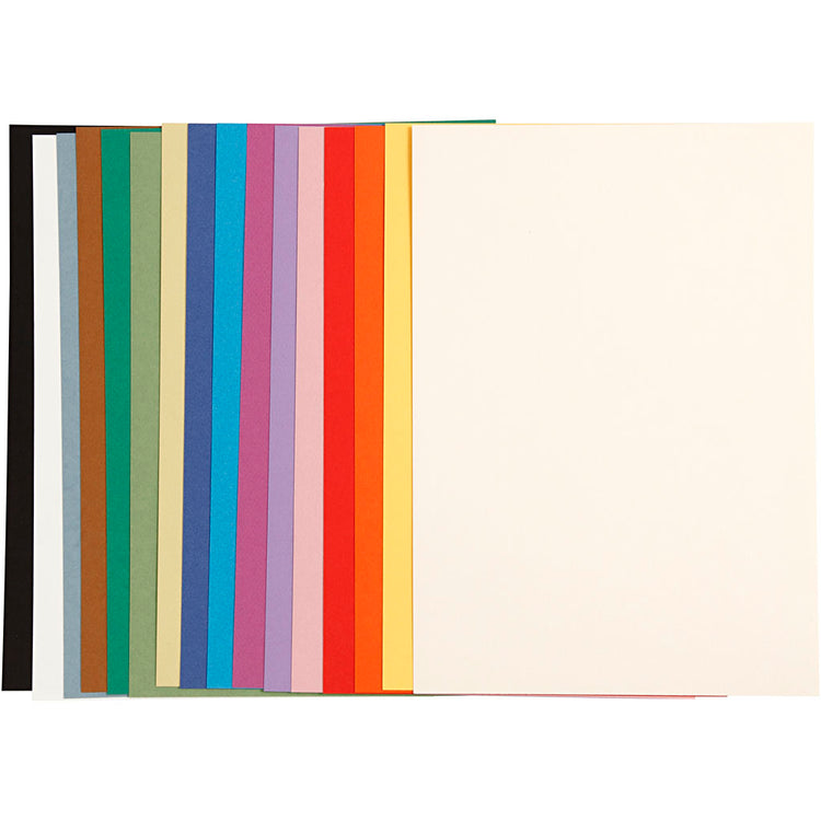 Creativ company Carton français, A4, feuille 210x297 mm, 160 gr, différentes couleurs, 16 feuilles div 1 boîte