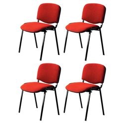 Chaise visiteur style nowy empilable rouge