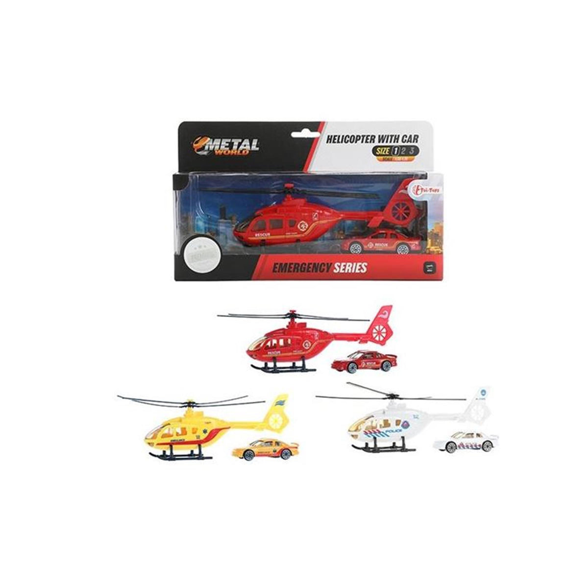 Toi-toys toitoys hélicoptère avec voiture en métal