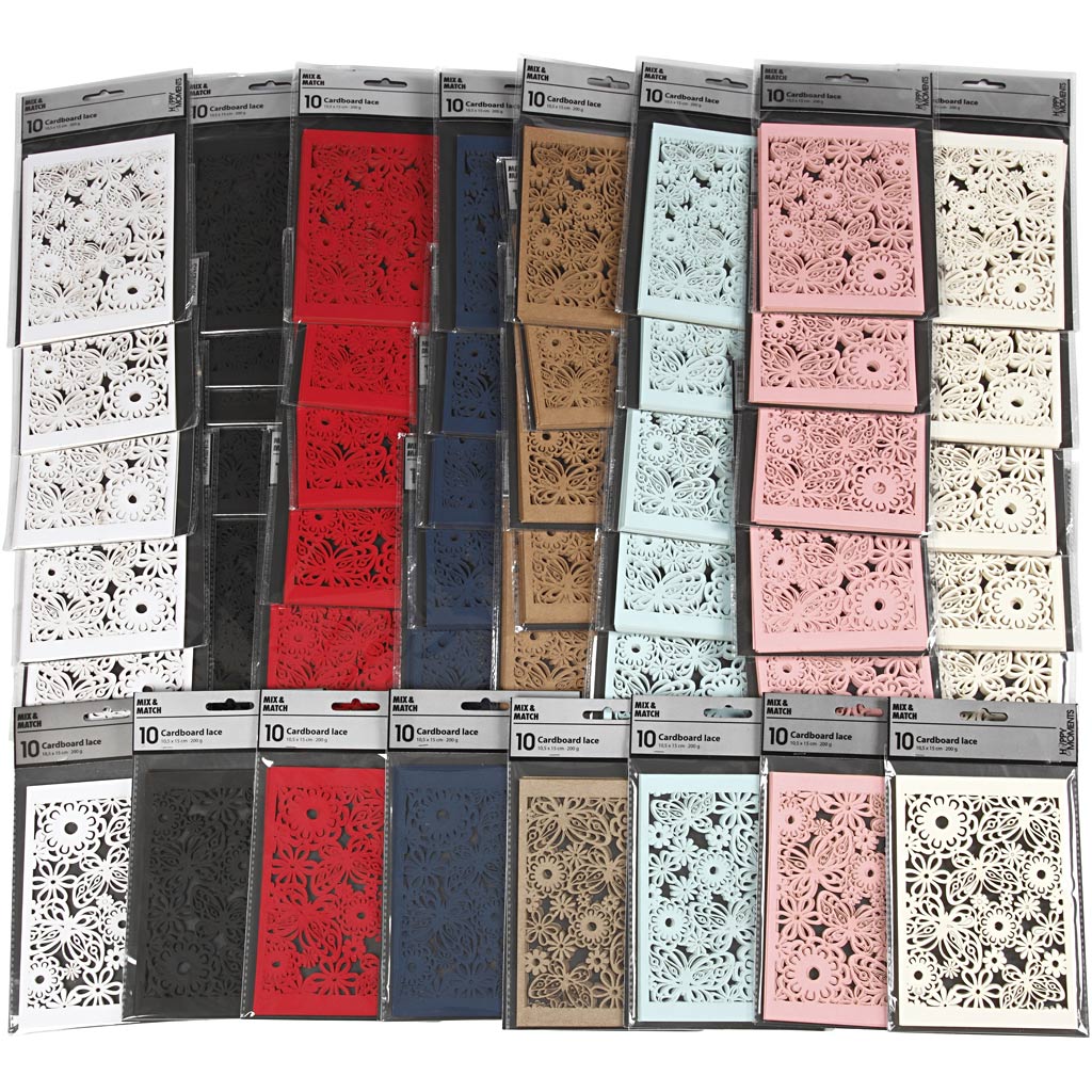 Carton à motifs Creativ company, feuille 10,5x15 cm, 200 gr, différentes couleurs, boîte 8x10 1 boîte