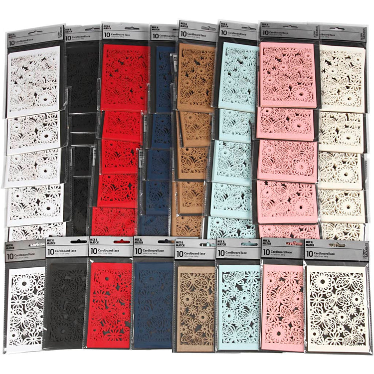Carton à motifs Creativ company, feuille 10,5x15 cm, 200 gr, différentes couleurs, boîte 8x10 1 boîte