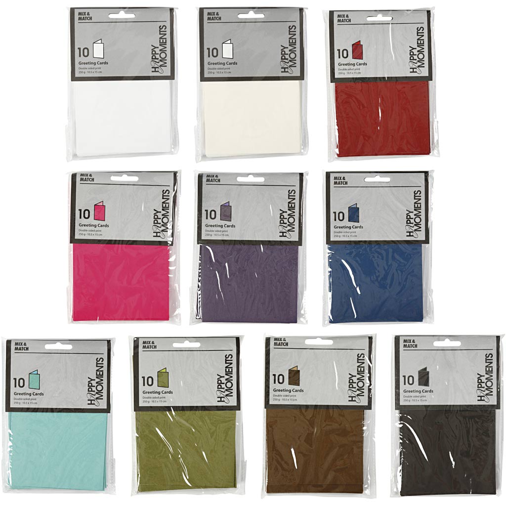 Carte d'entreprise Creativ, format carte 10,5x15 cm, contenu peut varier, 250 gr, différentes couleurs, 30 boîtes 1 boîte