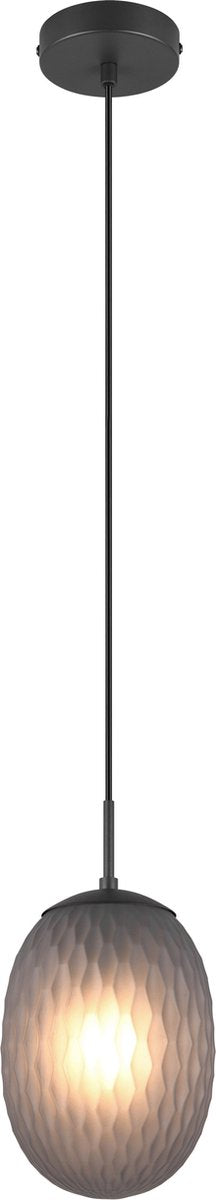 Trio facette - suspension - noir mat - excl. 1x e27 4 w - montage au plafond - réglable en hauteur