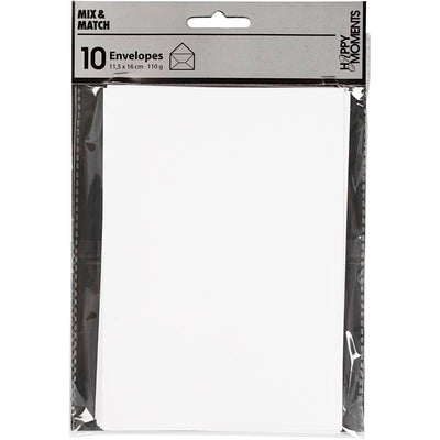 Enveloppe blanche 110gr, 10st.