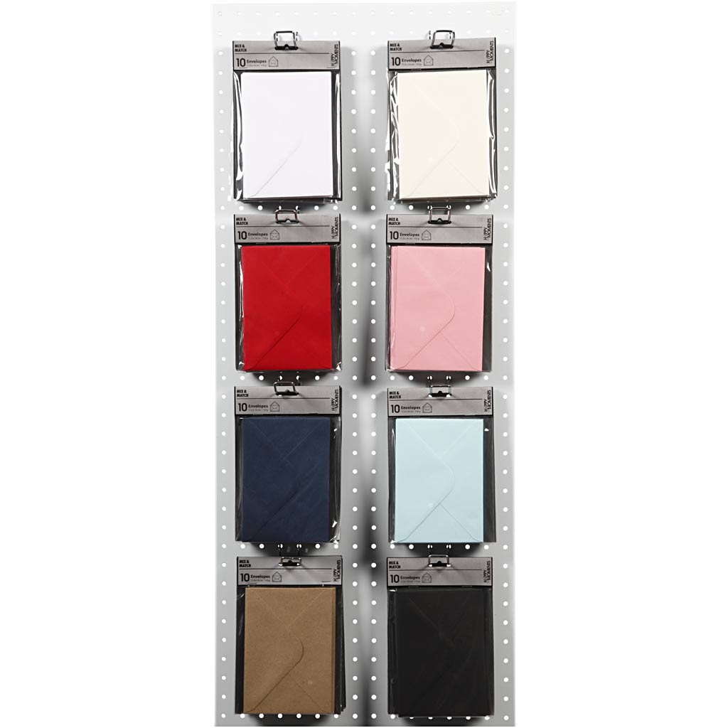 Enveloppes d'entreprise Creativ, format enveloppe 11,5x16 cm, 110 gr, noir, bleu, rouge, blanc, boîte 8x10 1 boîte