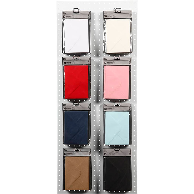 Enveloppes d'entreprise Creativ, format enveloppe 11,5x16 cm, 110 gr, noir, bleu, rouge, blanc, boîte 8x10 1 boîte