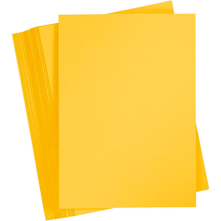 Carton coloré Creativ company, a4, feuille 210x297 mm, 180 gr, jaune soleil, 100 feuilles 1 boîte